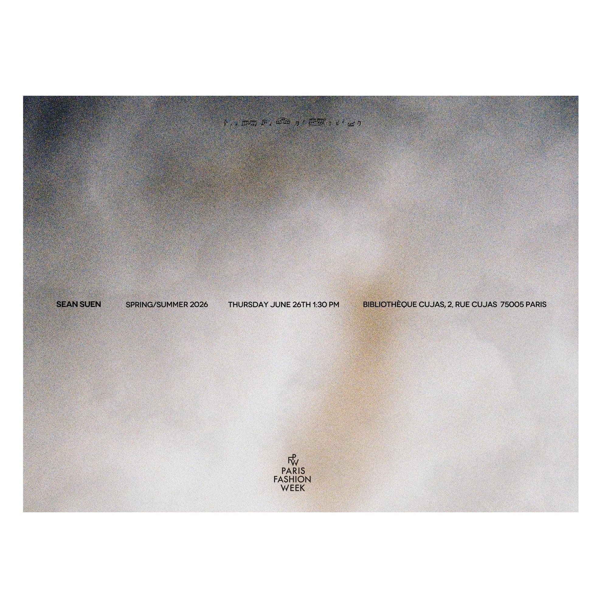 Sean Suen Spring 2026 Fashion Show Invitation