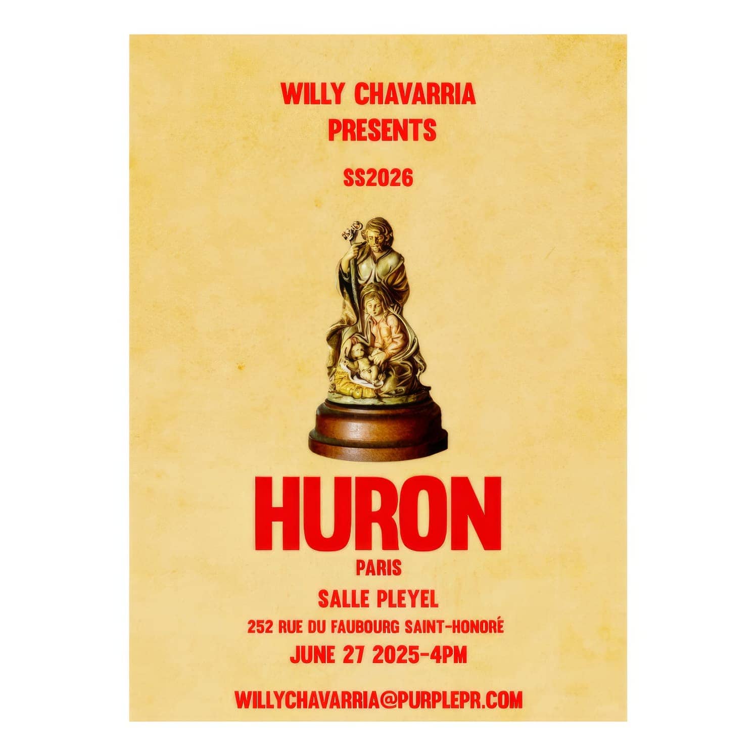 Willy Chavarria Spring 2026 Fashion Show Invitation
