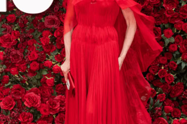 Allison Janney In A House Of Gilles Gown At "The Roses" Premier