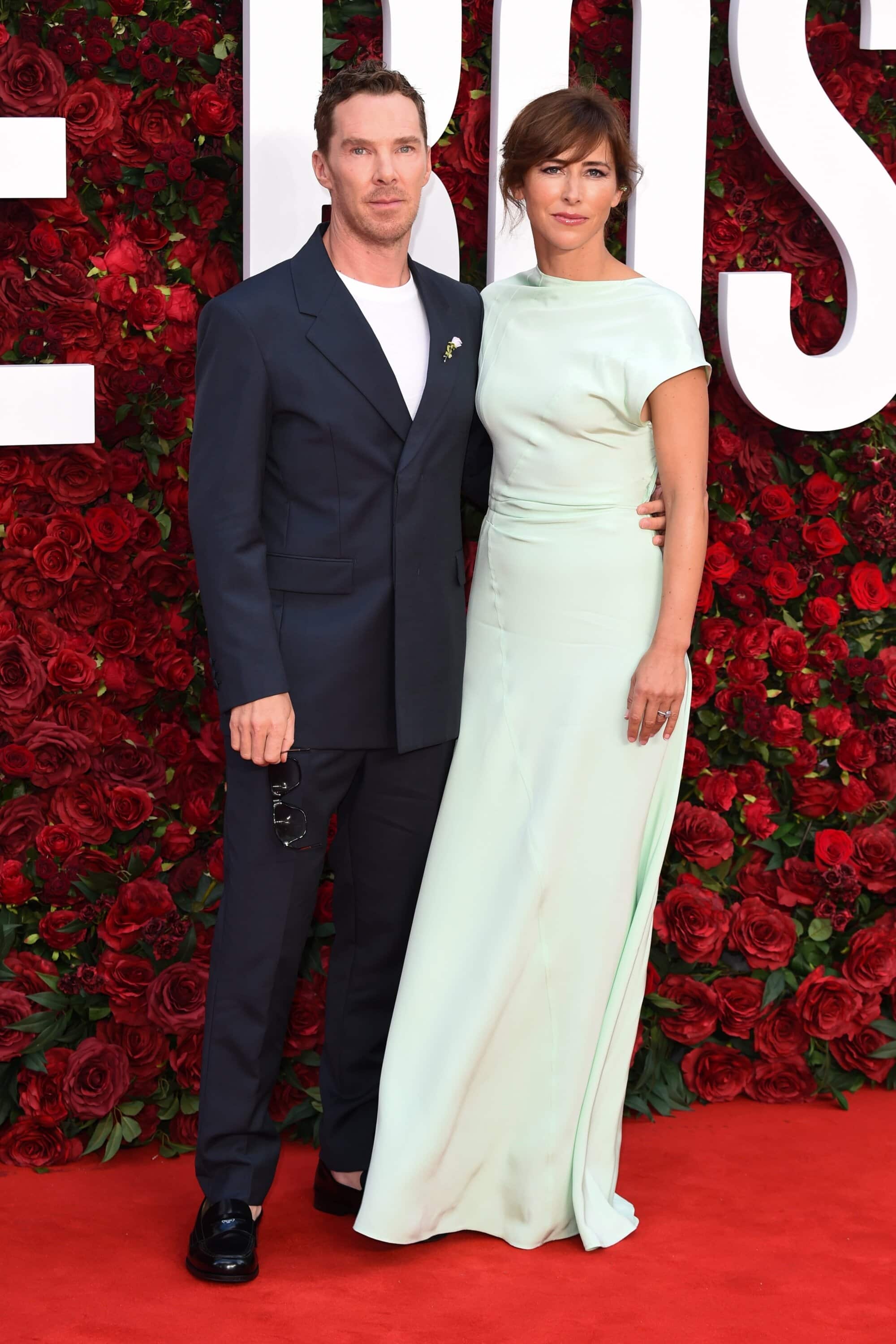 Benedict Cumberbatch and Sophie Hunter in Prada at "The Roses" in London