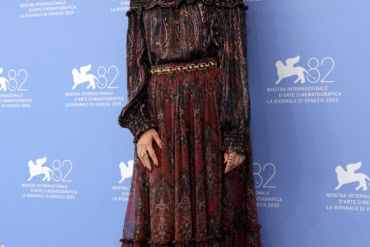 Laura Dern in Saint Laurent by Anthony Vaccarello at 82nd Venice Film Festival