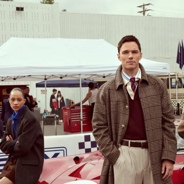 Tommy Hilfiger Fall 2025 ad campaign Nicholas Hoult & Claudia Schiffer