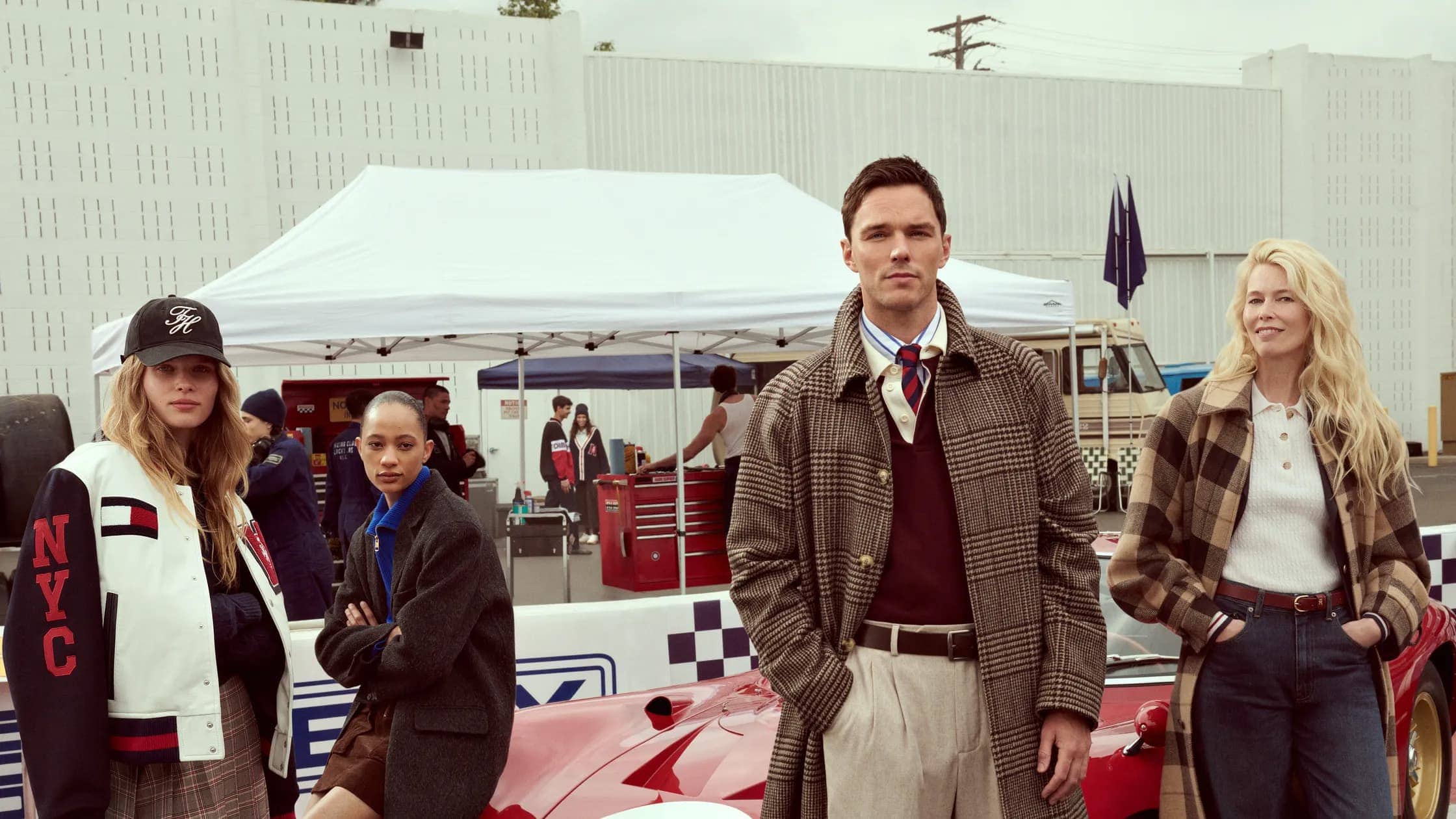 Tommy Hilfiger Fall 2025 ad campaign Nicholas Hoult & Claudia Schiffer