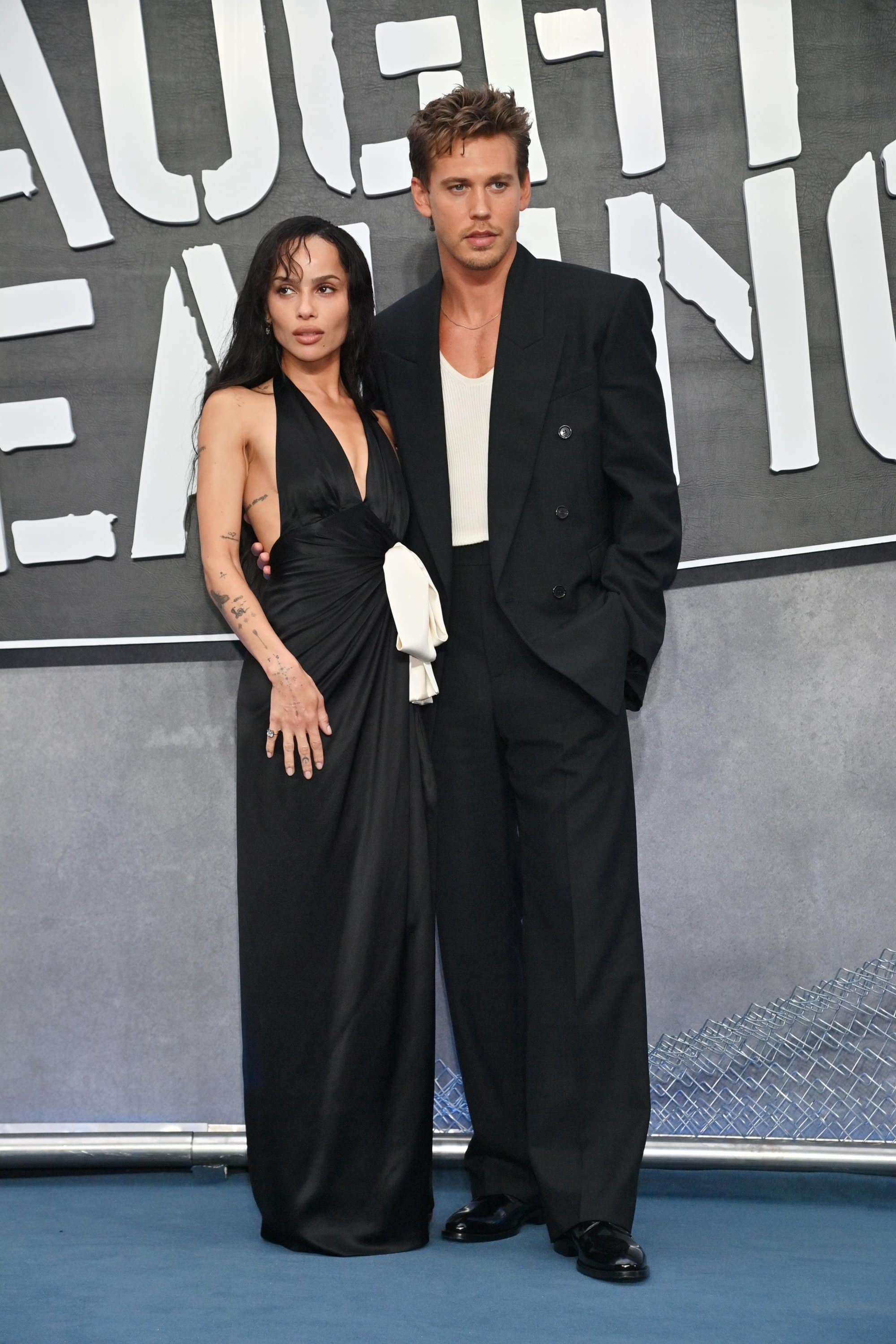 Zoe Kravitz And Austin Butler wore Saint Laurent by Anthony Vaccarello for the premiere of “Caught Stealing” in London