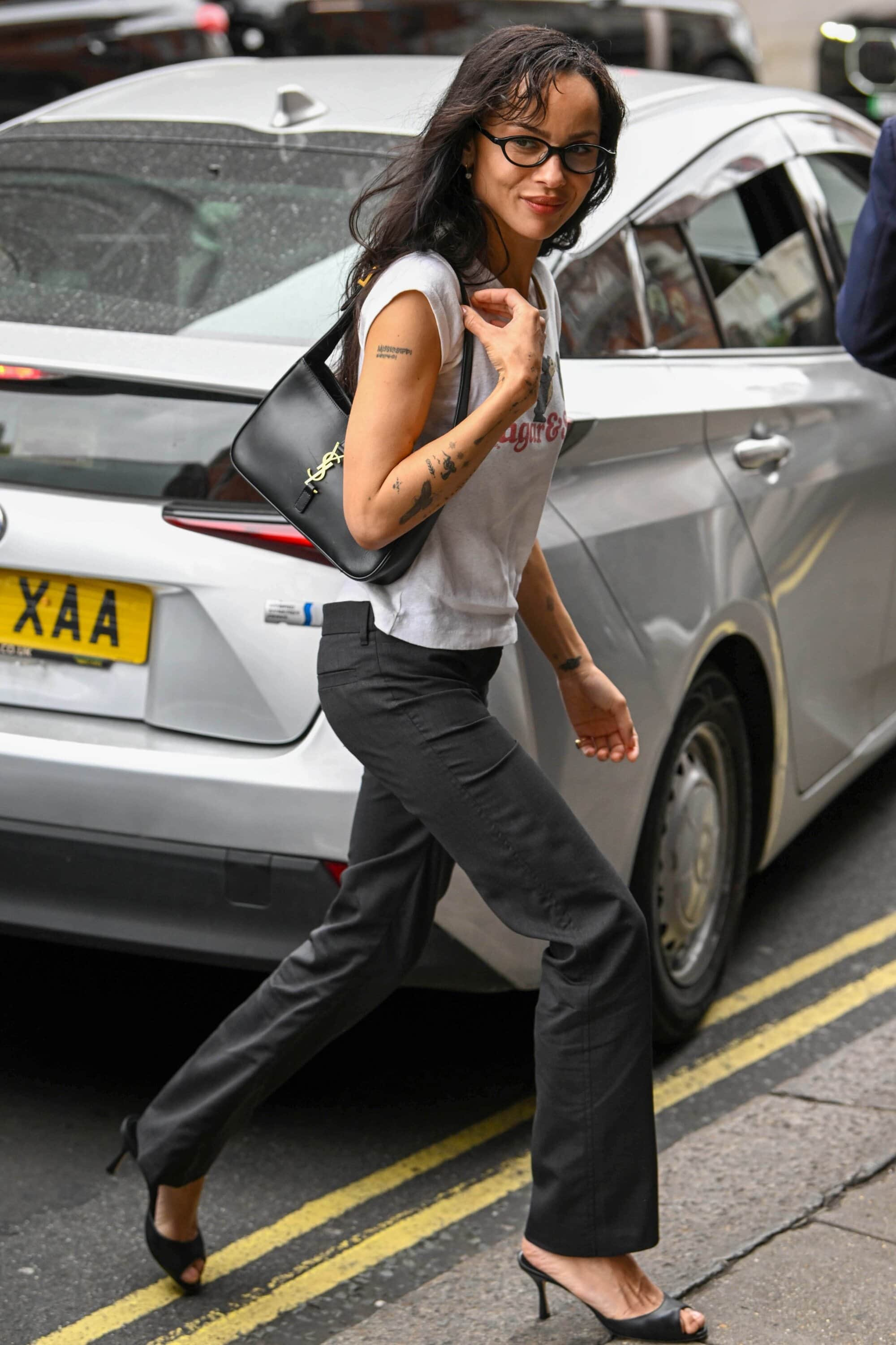Zoe Kravitz wore Saint Laurent by Anthony Vaccarello in London