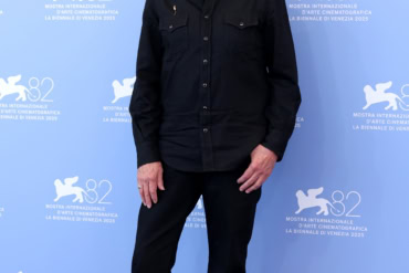 Jim Jarmusch in Saint Laurent by Anthony Vaccarello at "Father Mother Sister Brother" photocall - 82nd Venice Film Festival