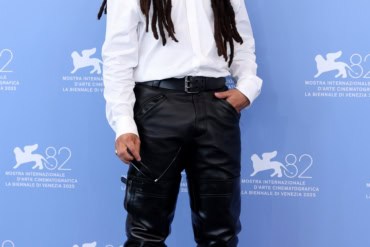 Luka Sabbat in Saint Laurent by Anthony Vaccarello at "Father Mother Sister Brother" photocall - 82nd Venice Film Festival