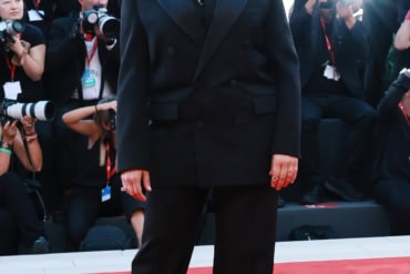 Mayim Bialik in Saint Laurent by Anthony Vaccarello at "Father Mother Sister Brother" red carpet - 82nd Venice Film Festival