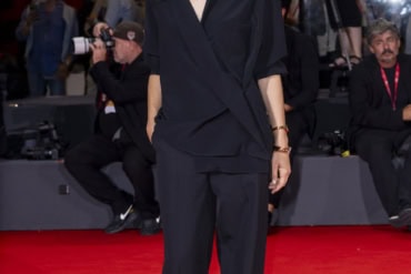 Valentina Bellè in Calvin Klein Collection at “Il Maestro" red carpet during 82nd Venice Film Festival