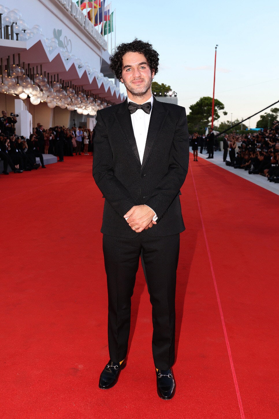Benny Safdie in Guuci at "The Smashing Machine" Red Carpet - 82nd Venice Film Festival