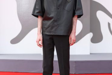 Daniel Blumberg in Prada at "Below The Clouds" red carpet - 82nd Venice Film Festival