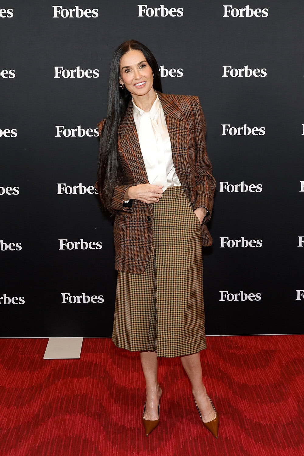 Demi Moore Wears Saint Laurent at Forbes Power Women’s Summit 2025