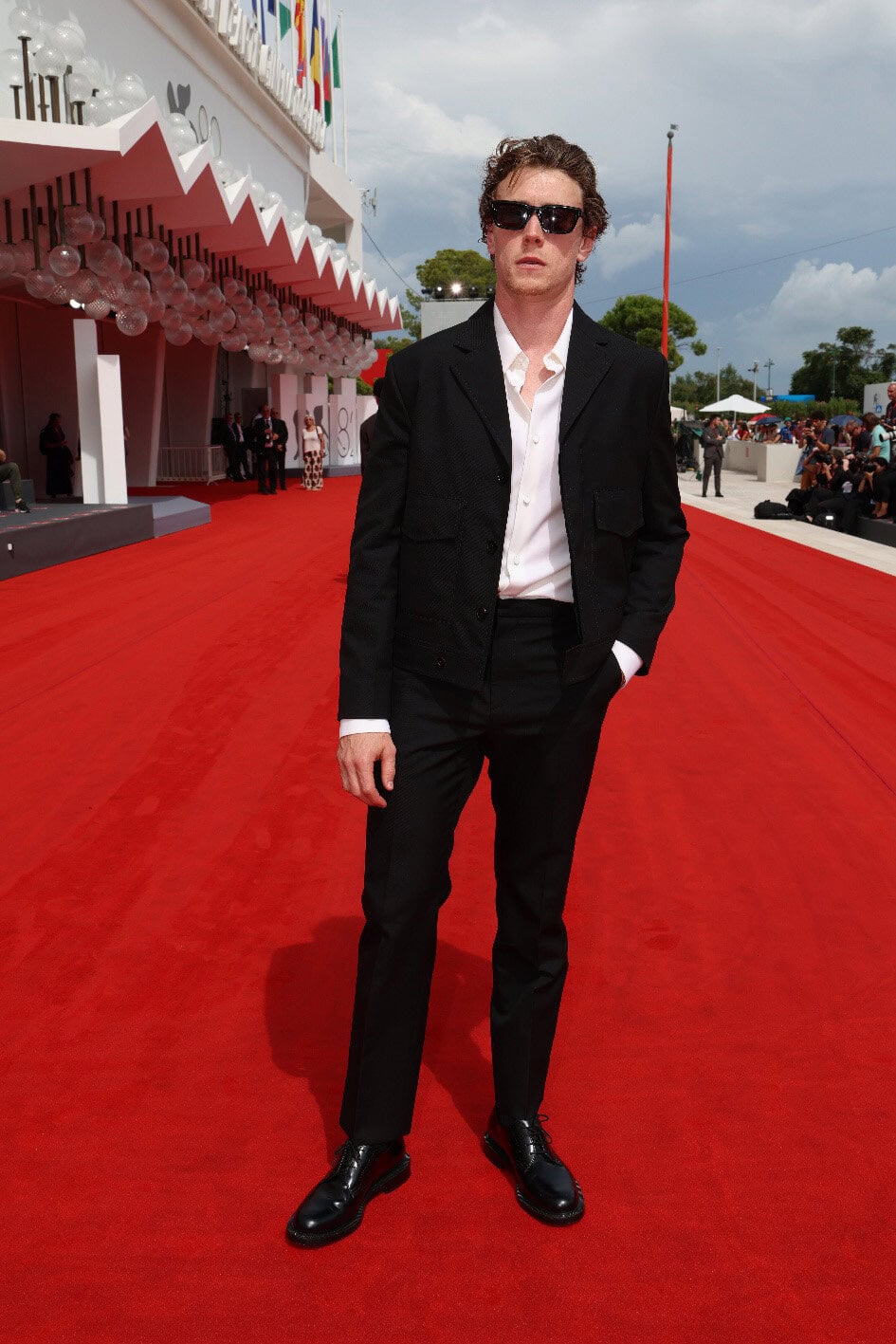 George Mackay in Guuci at "Broken English" Red Carpet - 82nd Venice Film Festival