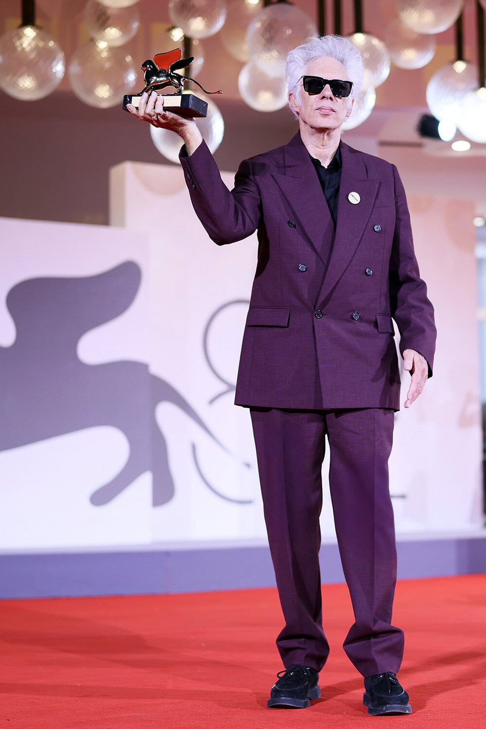 Jim Jarmusch Wears Saint Laurent in the Closing Ceremony at the 82nd Venice International Film Festival in Venice, Italy