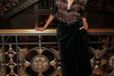 Zoe Saldaña Wears Saint Laurent in Paris City