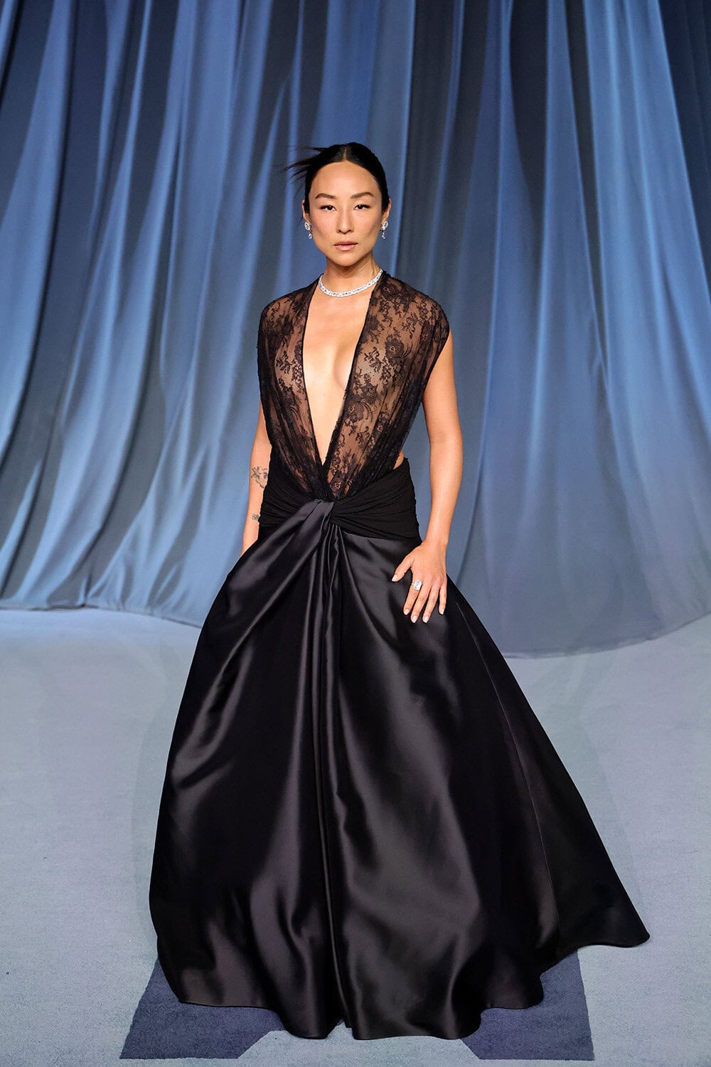Greta Lee wears Dior to the 2025 Academy Museum Gala in LA