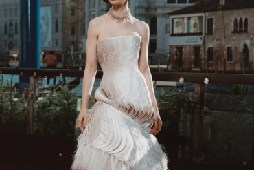 Lily Collins wears Schiaparelli to The "Emily in Paris: Season 5" Photocall