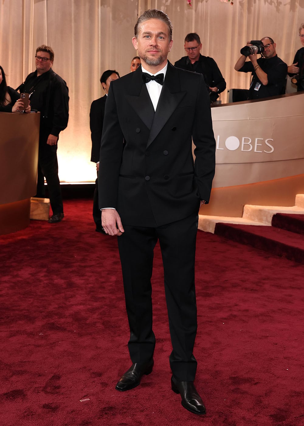 Charlie Hunnam in Saint Laurent to The 83rd Golden Globes