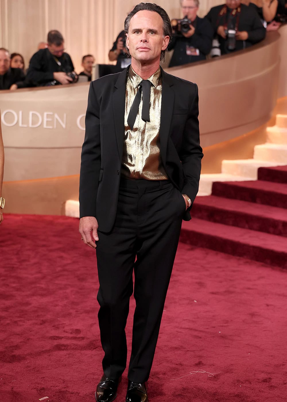 Walton Goggins in Saint Laurent to The 83rd Golden Globes