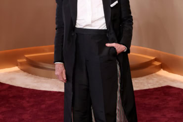 Amy Madigan in Thom Browne at The 83rd Golden Globes