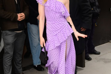 Kathryn Newton in Carolina Herrera while attending press for "Ready or Not 2: Here I Come" in New York