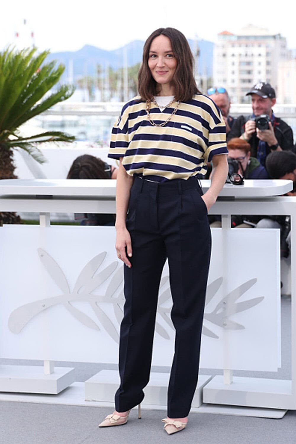 Anaïs Demoustier wears Prada at “La Vénus électrique" photocall at the 79th Cannes Film Festival