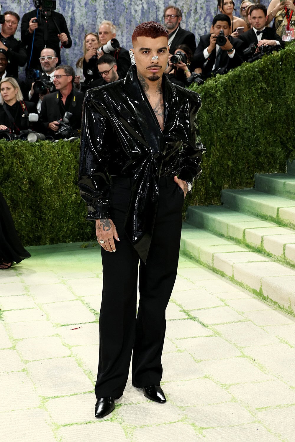 Rauw Alejandro wears Saint Laurent at The 2026 Met Gala