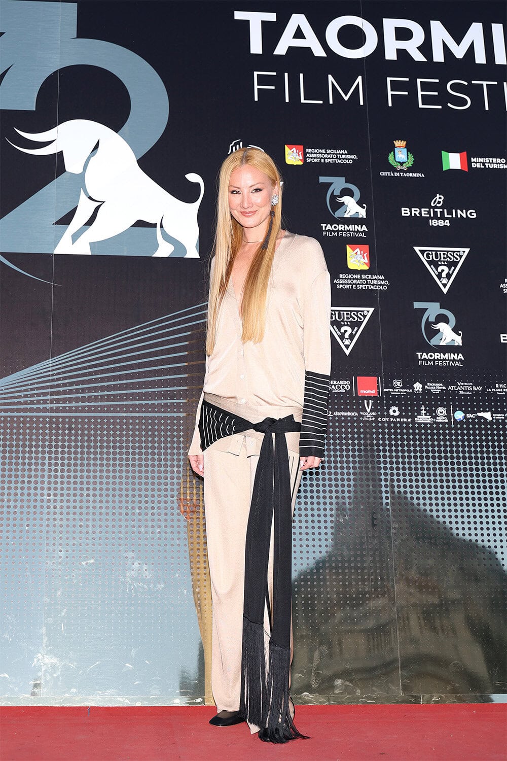 Miyako Bellizzi wears Ferragamo at The Closing Ceremony of the 72nd Taormina Film Festival