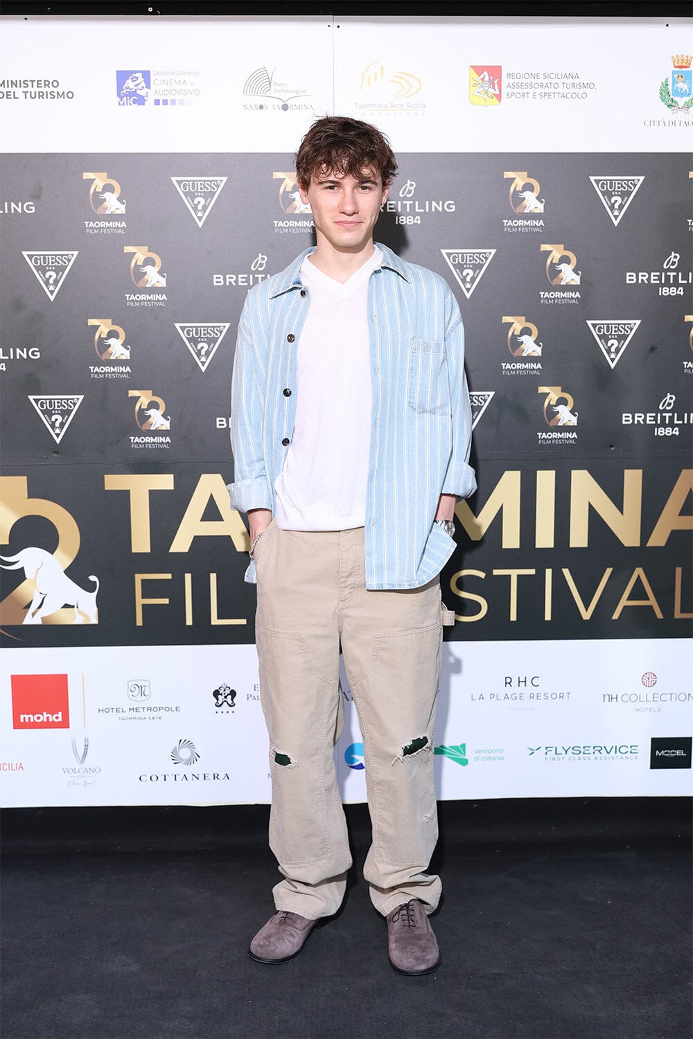 Sam Nivola wears Dior at The 72nd Taormina Film Festival