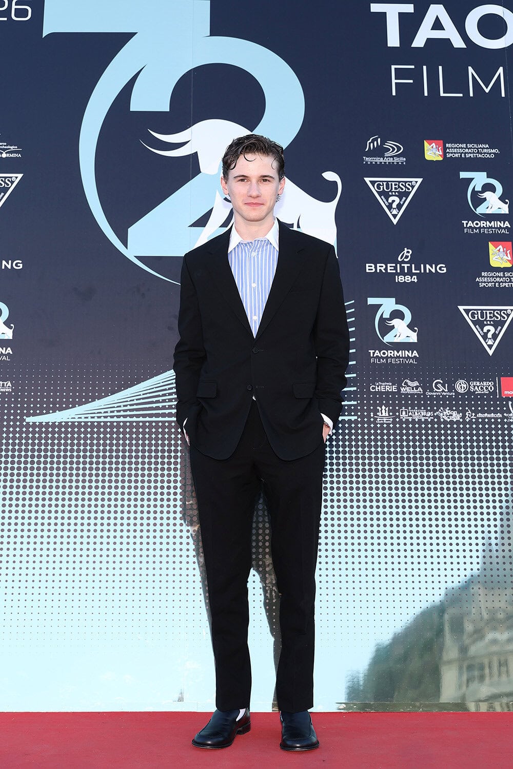 Sam Nivola wears Dior at The 72nd Taormina Film Festival