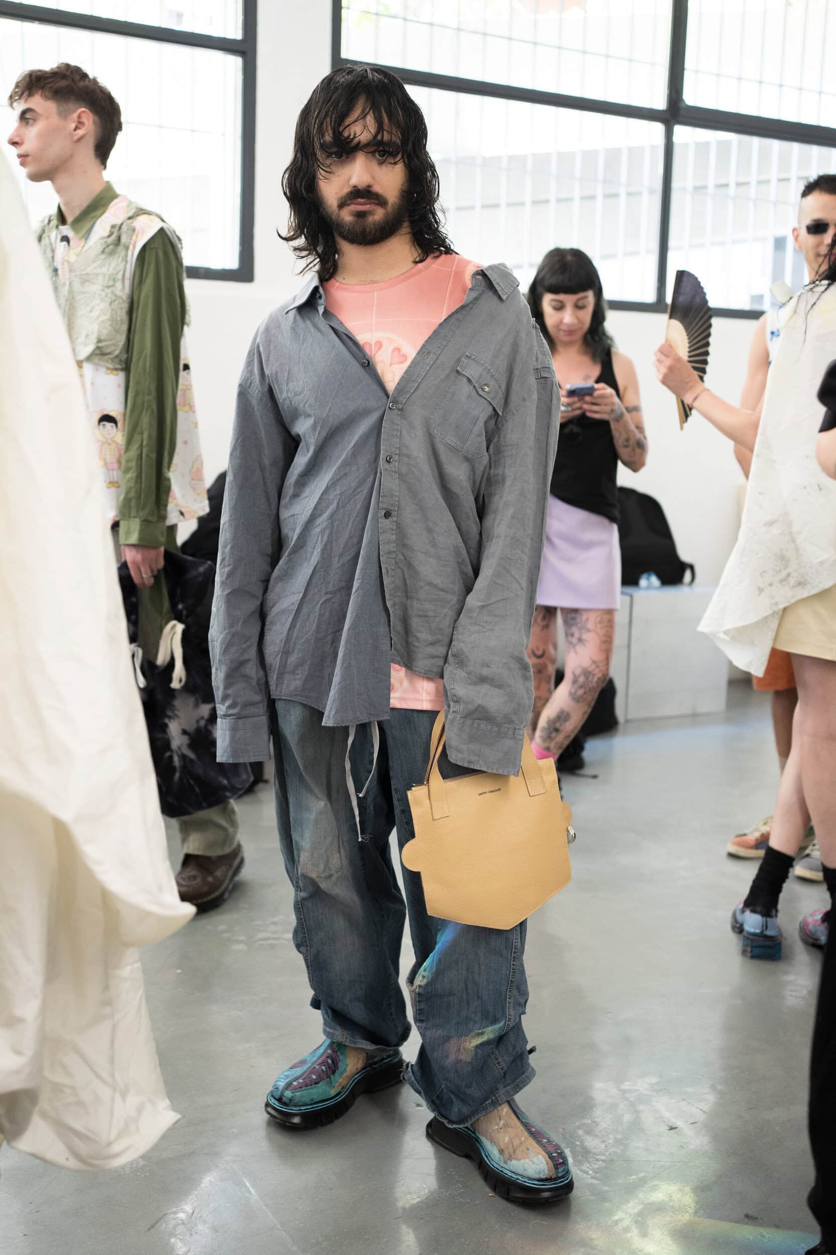 Simon Cracker Spring 2027 Men's Fashion Show Backstage