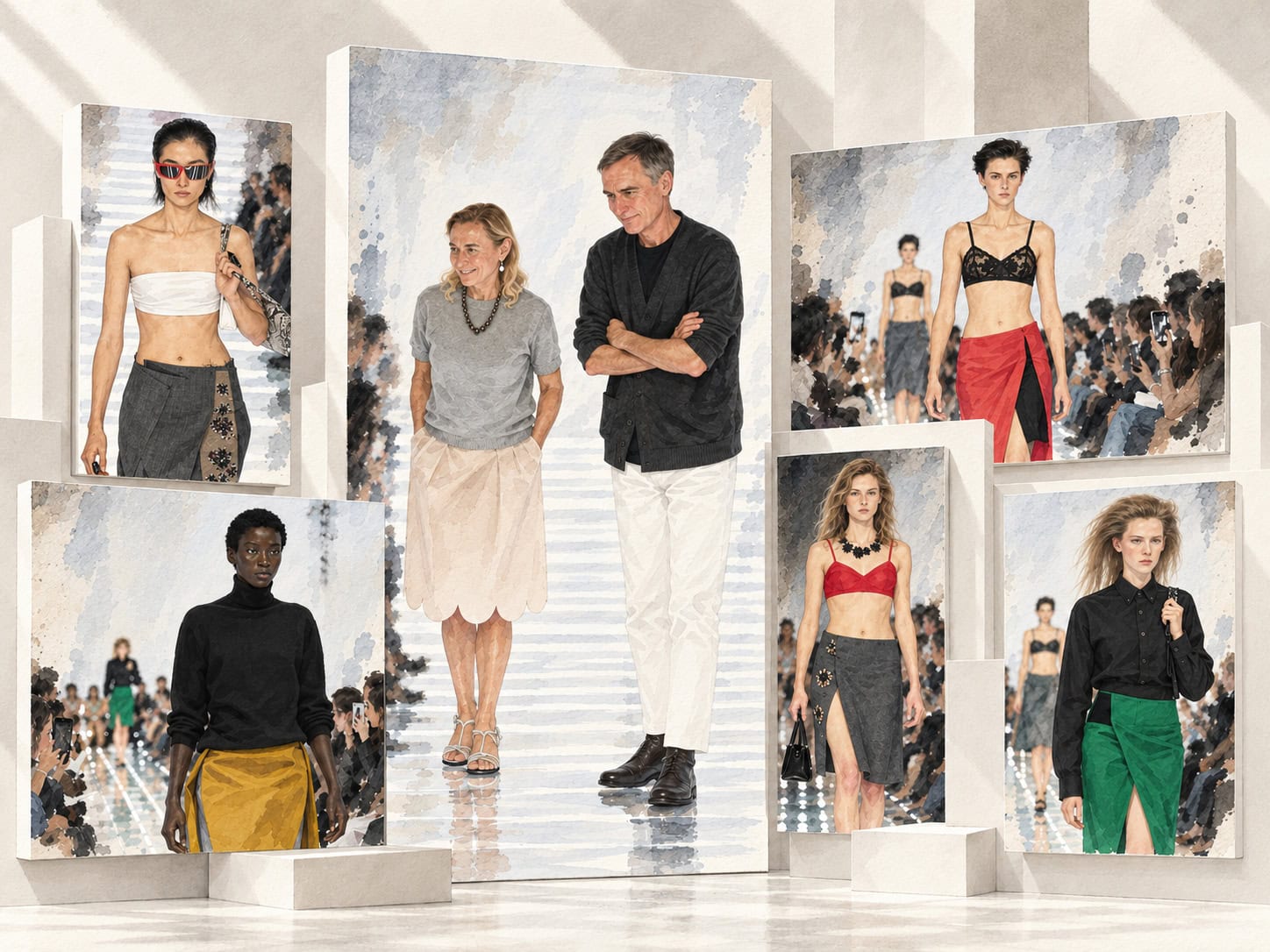Prada Spring 2027 Fashion Show Miuccia Prada and Raf Simons