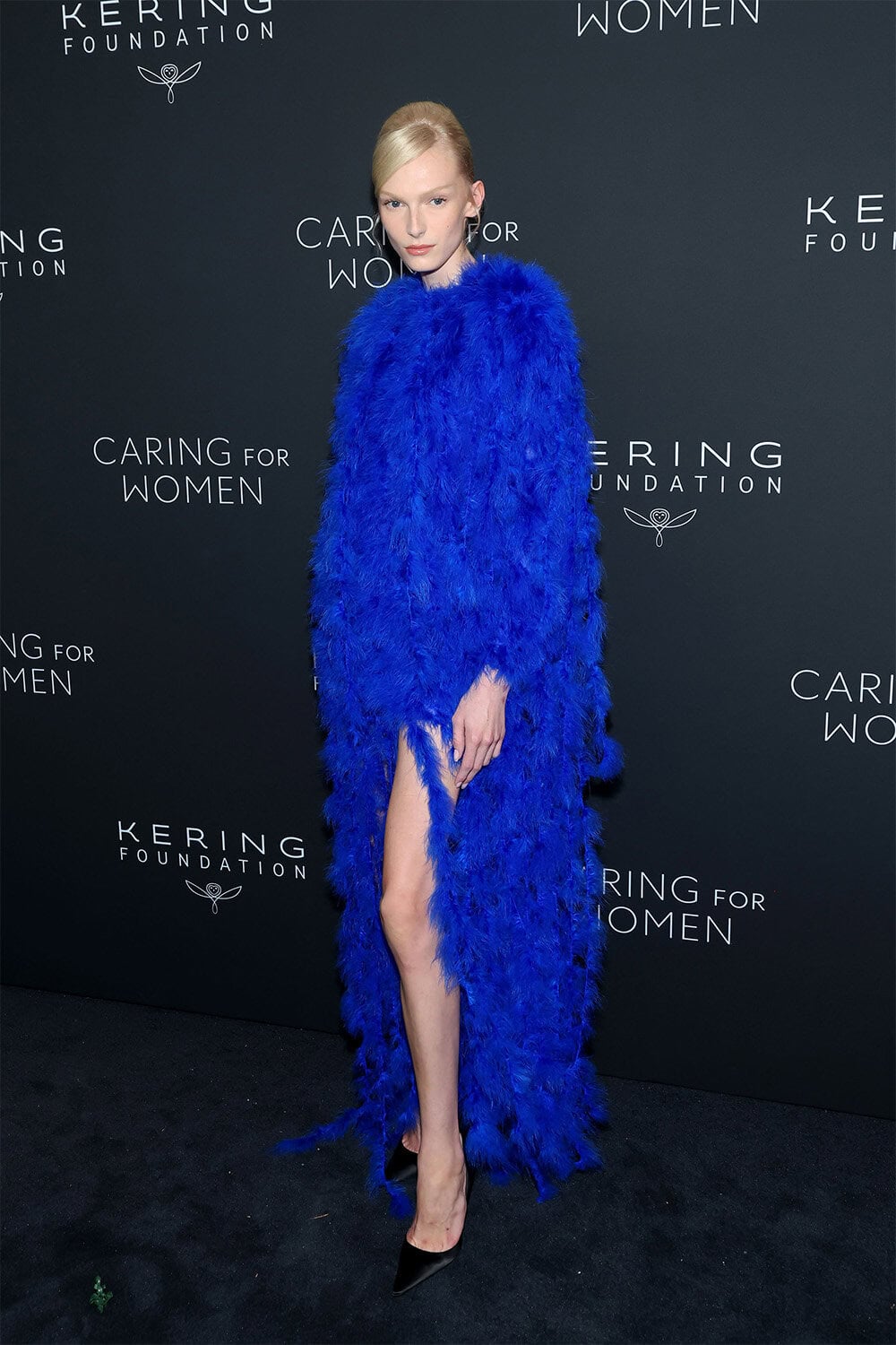 Alex Consani wears Gucci at The Kering Foundation Fifth Annual Caring for Women Dinner